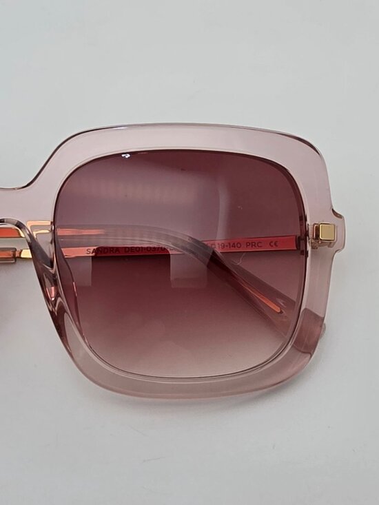 Diff Eyewear Sandra Light Pink Crystal Frame Dusk Gradient Lens Sunglasses 54mm